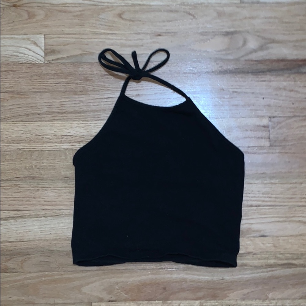brandy melville black halter top
